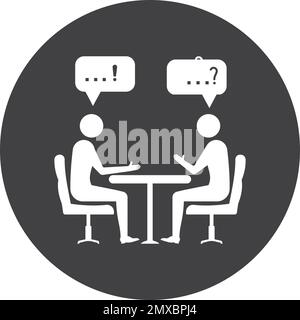 Icon Conference. People sitting around the table talking. Stock Vector