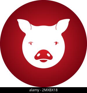 Pig heat icon vector illustration logo design. Stock Vector