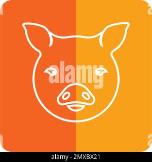 Pig heat icon vector illustration logo design. Stock Vector