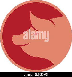 Pig heat icon vector illustration logo design. Stock Vector