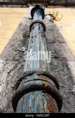 Rusty pipe in old building, Lisbon, Portugal Stock Photo