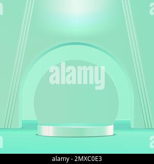 Realistic 3D vector podium dais scene Stock Vector