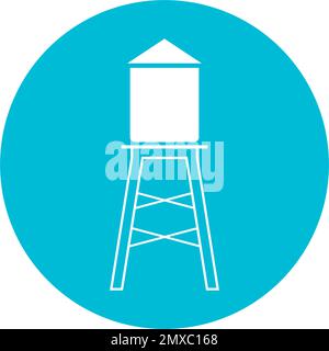 Water tower vector icon illustration logo design. Stock Vector