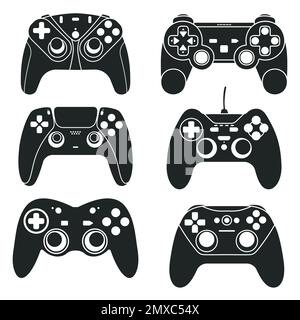 Game controller silhouettes V02 Stock Vector