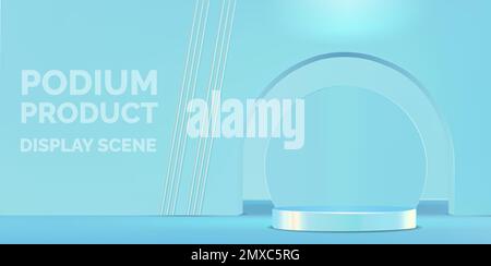 Light minimalistic geometric dais scene for product display Stock Vector