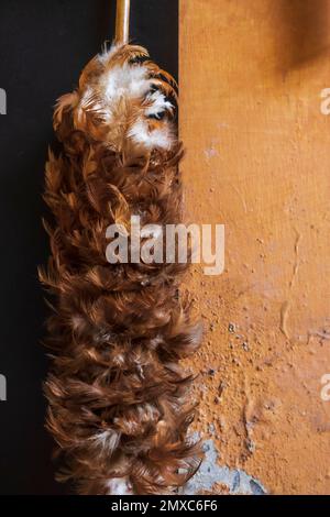 Indonesian traditional dust cleaner called Kemoceng (Feather duster) Stock Photo