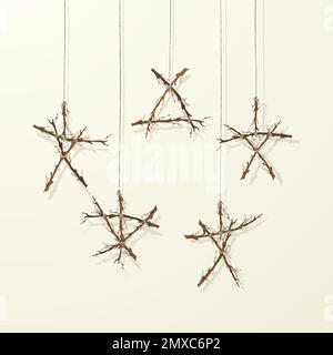Tree light witchcraft occult symbols Stock Vector