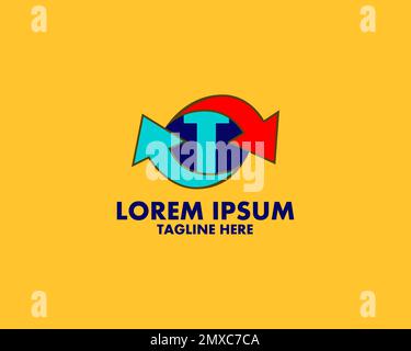 Process Planner Center Letter T Stock Vector