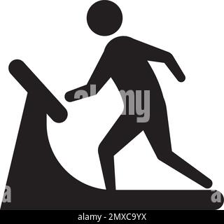 Man on treadmill element in flat simple style on white background Stock Vector