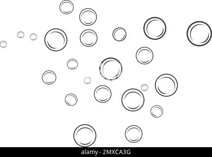 Abstract Flat water Bubbles seamless Pattern isolated Stock Vector