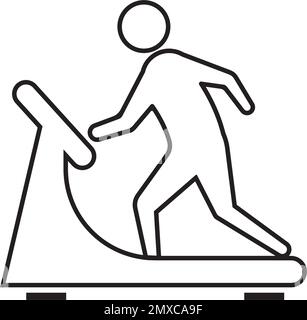 Man on treadmill element in flat simple style on white background Stock Vector