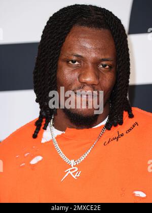 Hollywood, United States. 02nd Feb, 2023. HOLLYWOOD, LOS ANGELES, CALIFORNIA, USA - FEBRUARY 02: Pheelz arrives at the Warner Music Group Pre-Grammy Party 2023 held at the Hollywood Athletic Club on February 2, 2023 in Hollywood, Los Angeles, California, United States. (Photo by Xavier Collin/Image Press Agency) Credit: Image Press Agency/Alamy Live News Stock Photo