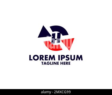 Modern circle shot minimalist H logo letter creative design concept Stock Vector