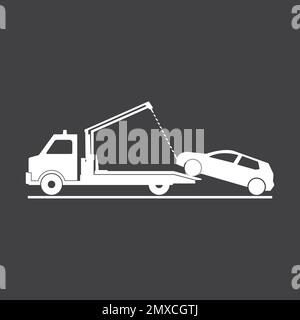 Car towing truck icon vector illustration symbol design. Stock Vector