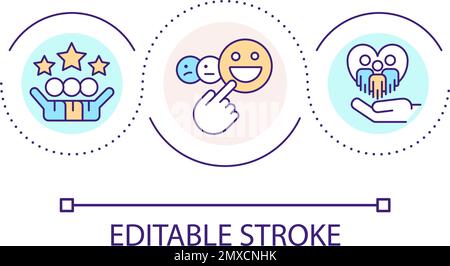 Positive work relationship loop concept icon Stock Vector