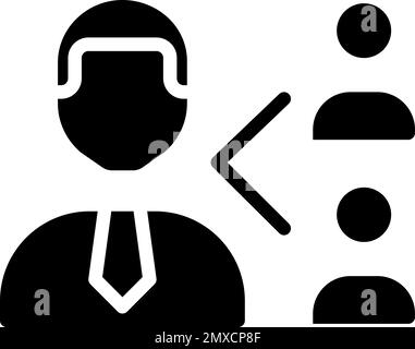 Employee referral black glyph icon Stock Vector