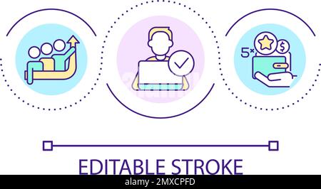 Work bonuses loop concept icon Stock Vector