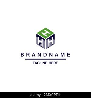 Letter H Three 3D Cube Logo Design Template Element Stock Vector
