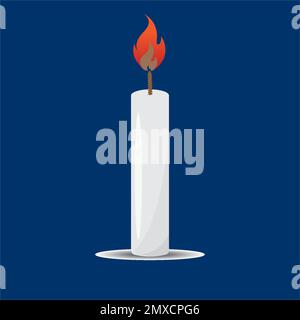 Candle icon isolated of flat style. Vector illustration. Stock Vector