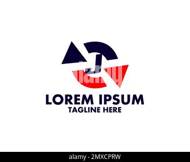 Initial J Logo, letter J with arrow combination, usable for logistic, finance and company logos, vector illustration Stock Vector