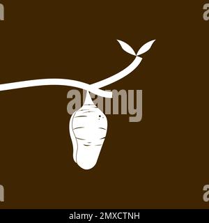 Cocoon illustration logo vector design Stock Vector