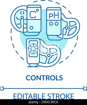 Controls turquoise concept icon Stock Vector