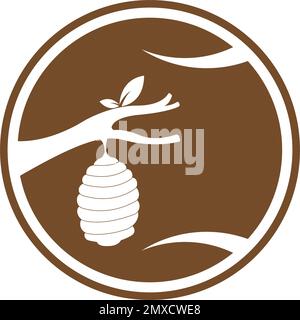 Cocoon illustration logo vector design Stock Vector