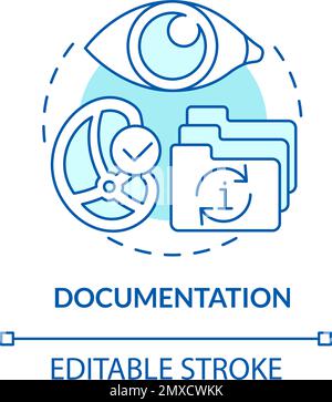 Documentation turquoise concept icon Stock Vector