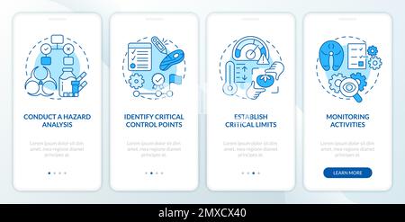 Principles of HACCP blue onboarding mobile app screen Stock Vector ...