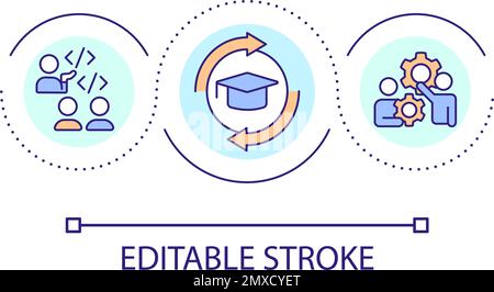 IT education loop concept icon Stock Vector