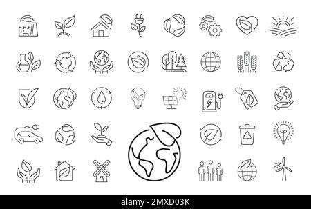 Ecology line icons collection. Sustainability, Ecosystem, Environment ...