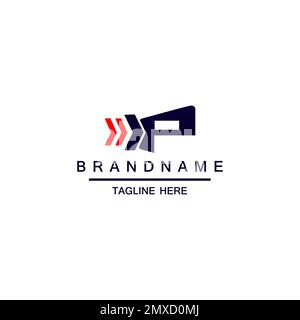 Letter P black logo with negative space arrow logo for business, transportation, delivery company isolated on white background. - Vector Illustration Stock Vector