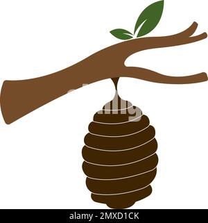 Cocoon illustration logo vector design Stock Vector