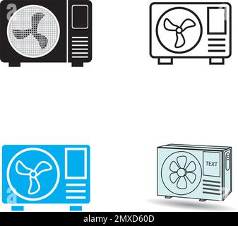 Ac outdoor icon vector illustration design template. Stock Vector