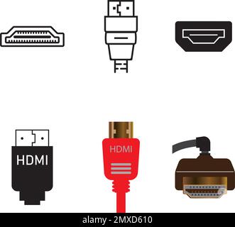 HDMI  connector vector icon,illustration logo template. Stock Vector