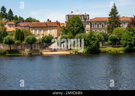 The banks of the Vienne river in Confolens. France Stock Photo