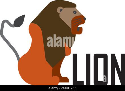 Lion icon vector illustration logo design. Stock Vector