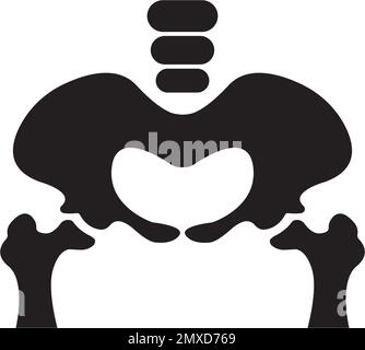 Hip bone icon vector illustration logo design Stock Vector