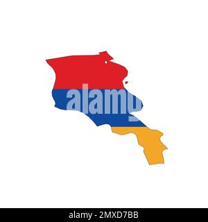 Armenia national flag in a shape of country map Stock Vector