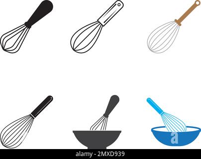 Whisk and bowl icon vector illustration design template,background. Stock Vector