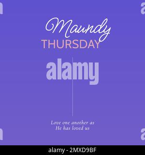 Composition of maundy thursday text and copy space over purple background Stock Photo