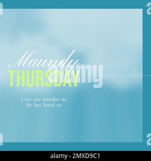 Composition of maundy thursday text and copy space over clouds background Stock Photo