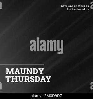 Composition of maundy thursday text and copy space over grey background Stock Photo