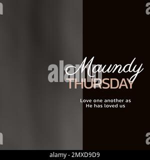 Composition of maundy thursday text and copy space over grey background Stock Photo