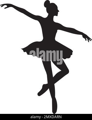 girl dancing ballet logo vector illustration design template. Stock Vector