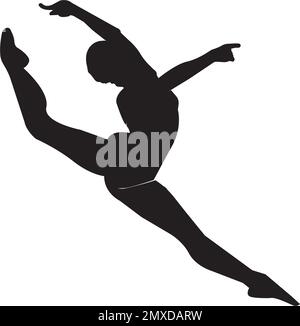 girl dancing ballet logo vector illustration design template. Stock Vector