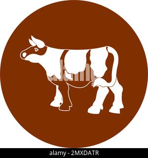 cow vector illustration for icon, symbol or logo Stock Vector