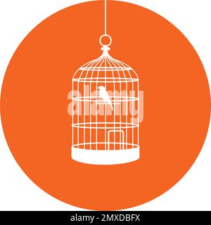 Bird cage icon vector illustration design template. Stock Vector