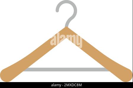 Wooden coat hanger icon. Editable vector. Stock Vector