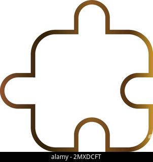 Extension icon. Simple puzzle icon flat style isolated on white background Stock Vector